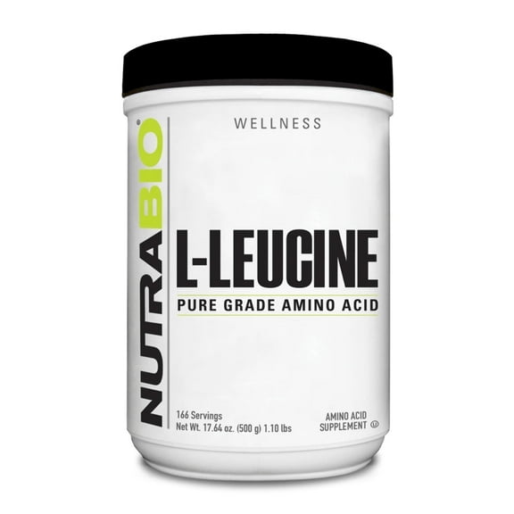 NutraBio 100% Pure L-Leucine - Muscle Recovery and Support - Naturally Fermented Free Form Amino Acid - Vegan, Non-GMO, Gluten Free - (500 Grams)