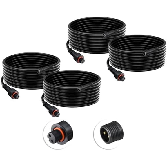 4 PCS 6.5ft Extension Cord (with 2-PIN), Designed forAll-in-One Low Voltage Landscape Lighting Kit, IP65 Waterproof Extension Cable, UL Listed$$Tools & Hardware Other