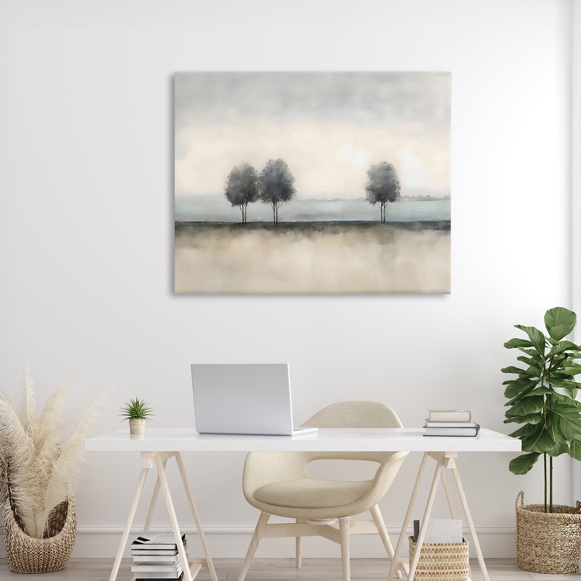 Stupell Industries Muted Trees Horizon Canvas Wall Art, design by Riley B