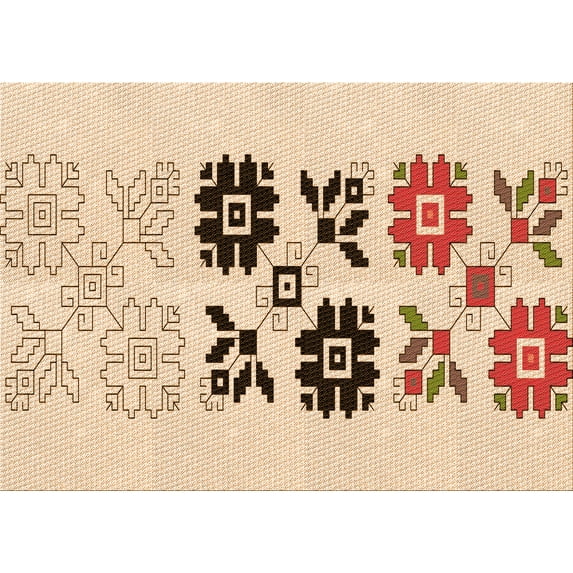 Ahgly Company Indoor Rectangle Patterned NavajoWhite Gold Area Rugs, 7' x 10'