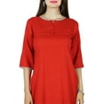 thumbnail image 4 of Bimba Women Summer Rayon Kurta Kurti 3/4 Sleeve Formal Tunic- Custom Clothing, 4 of 6