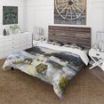 thumbnail image 1 of Designart 'Winterscene With Cottage Covered In Snow' Juego de Funda Nórdica Campestre, 1 of 5