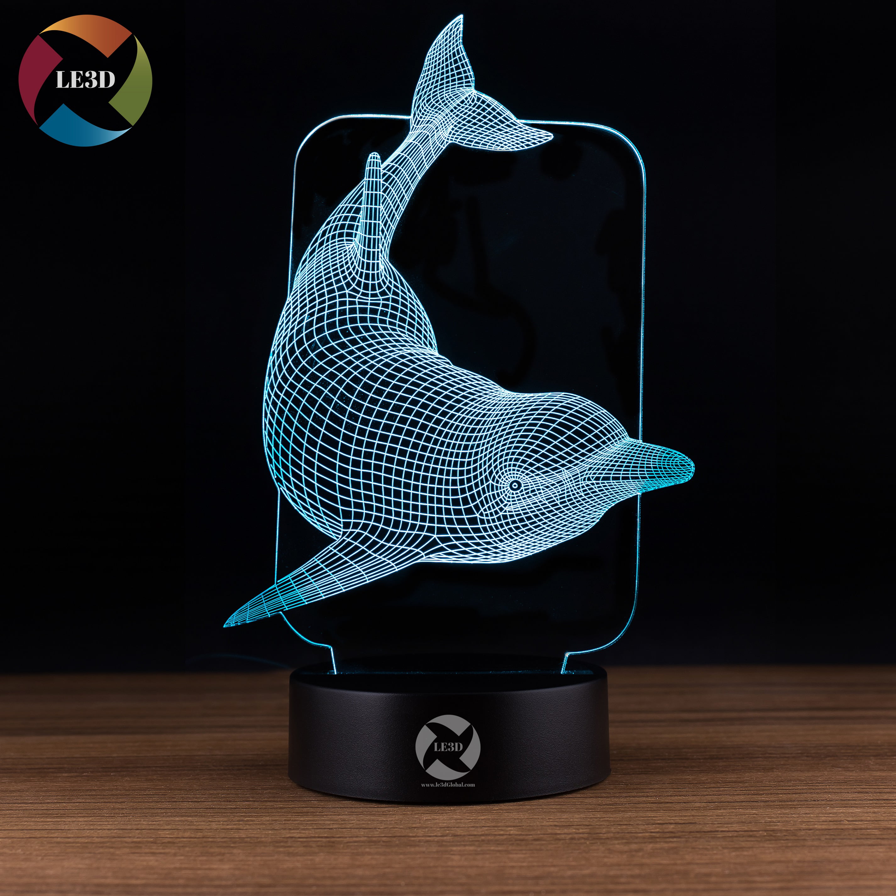 Dolphin Lamp,3D Illusion Ocean Dolphin Night Light,Warm Colors Bedroom Lamp for Kids Baby Gifts Ideal 