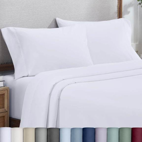 California Design Den Standard Bed Pillow Cases Set of 2 - Soft & Smooth 800 Thread Count 100% Cotton Sateen, Fits Standard and Queen Pillows - White