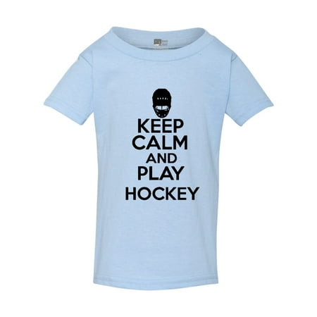 

Keep Calm And Play Hockey Sports Funny Toddler Kids T-Shirt Tee