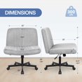 thumbnail image 4 of Celtoss Criss Cross Home Office Chair, Fabric Armless Swivel Task Computer Chair with Wheels, Gray, 4 of 7