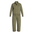 thumbnail image 3 of Time and Tru Women's Fleece Sweatshirt and Barrel Leg Pants Set, 2-Piece, Sizes XS-XXXL, 3 of 3