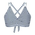 thumbnail image 3 of Dvprdro Womens Swimsuit Summer Striped Deep V Neck Back Tie Bathing Suit Top Women Bikini Bra Swim Suit, 3 of 5