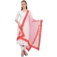 thumbnail image 2 of Phagun Dupatta Longue en Filet de Designer Indien pour Femmes, Foulard Hijab, Jeté - Pêche, 2 of 4