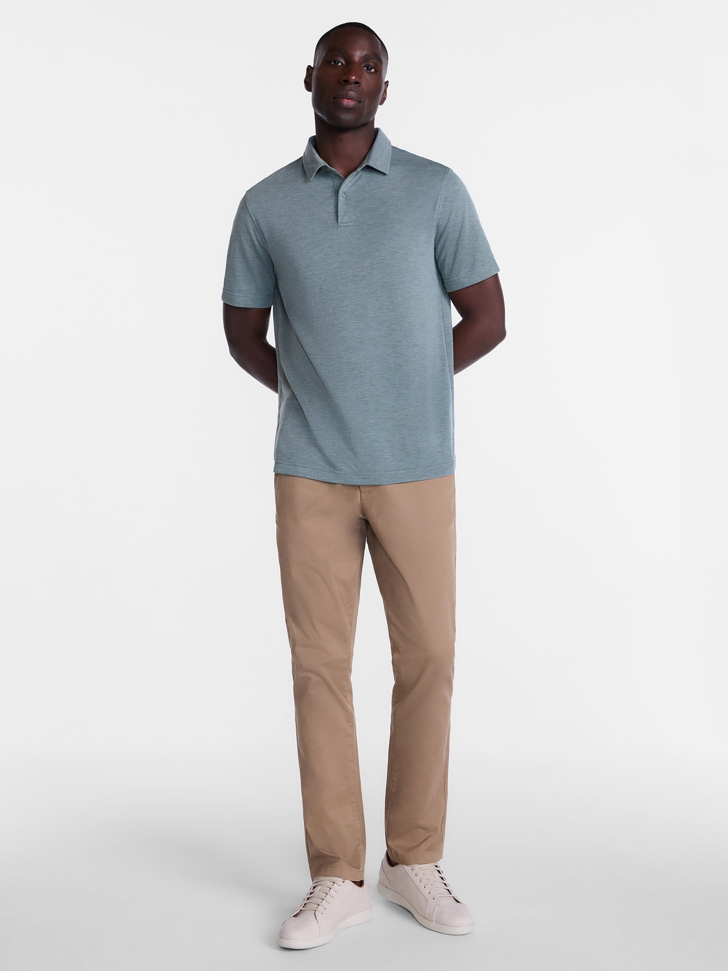 George Men's and Big Men's Double Knit Polo Shirt with Short Sleeves, Sizes S-5XB