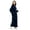 Navy Blue, variant on Women Zip Up Bathrobe Winter Warm Long Zipper Fleece Plush Robe Full Length Housecoat Sleepwear for Ladies