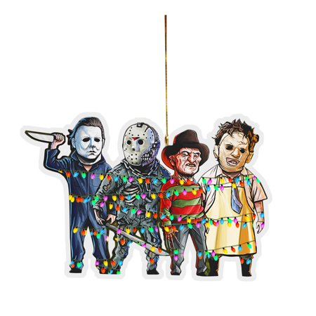 

Horror Characters Led Lights Christmas Ornament Car Rearview Mirror Pendant Crafts Collectiont