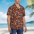 thumbnail image 3 of Pofeuu 70s Groovy Hippie Retro Print Hawaiian Shirt for Men Sleeves Casual Button Down Summer Beach Dress Shirts T-Shirts,Medium, 3 of 7