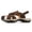 Brown, variant on Men's Closed-Toe Leather Sport Sandals, Adjustable Orange Brown Outdoor Hiking Shoes