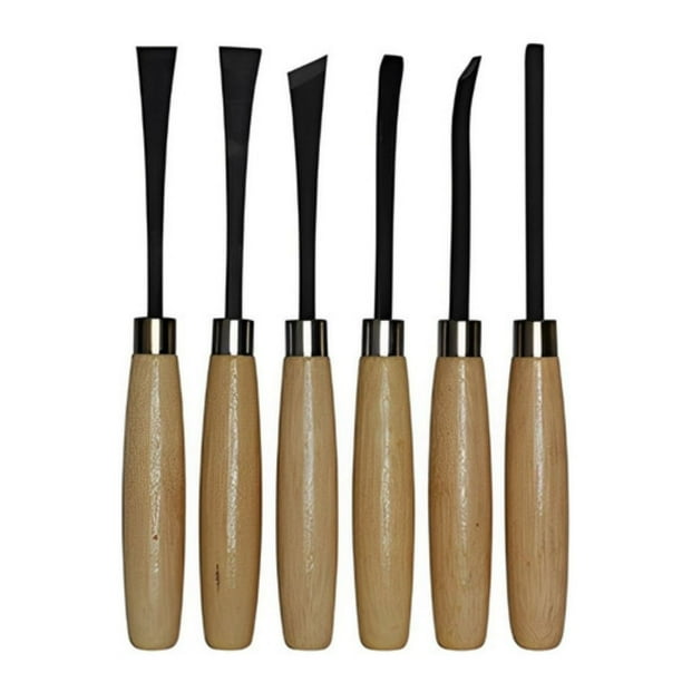 Juego 6pz Gubias Dogotuls Mango Madera 17 cm Carpinteria Cincel de Madera Acero de Carbono