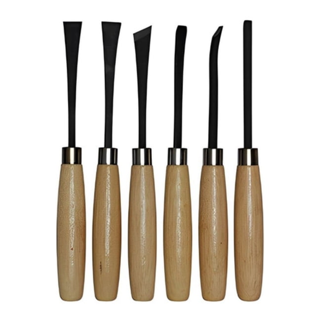 Juego 6pz Gubias Dogotuls Mango Madera 17 cm Carpinteria Cincel de Madera Acero de Carbono