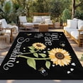 thumbnail image 2 of You Are My Sunshine Outdoor Rug for Patio/Deck/Porch, Non-Slip Large Area Rug 6 x 9 Ft, Yellow Sunflowers Cute Bees Heart Black Indoor Outdoor Rugs Washable Area Rugs, Camping Rug Carpet Runner, 2 of 8