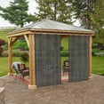 thumbnail image 5 of Sunicol Waterproof Transparent Patio Sheer Curtain for Outdoor Porch Yard, Divider Window Screening Gauze Home Décor for Lawn Cordless Panel Tap Top, 1 Panel, 5 of 8