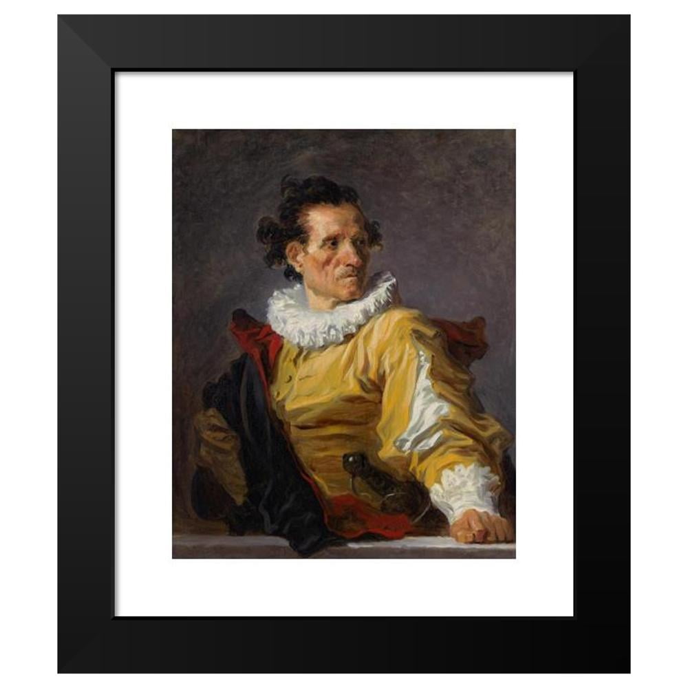 Jean-Honoré Fragonard 12x14 Black Modern Framed Museum Art Print Titled - The Warrior (C. 1770)