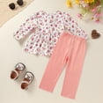 thumbnail image 4 of Younger Tree Toddler Girl Clothes Baby Fall Winter Crew Neck Long Sleeve Dress Top Pants 2-piece Set for 2-3T, 4 of 8