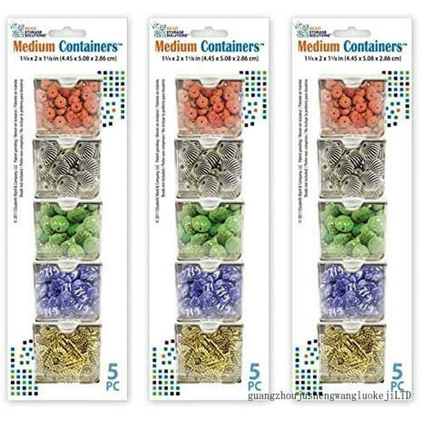5 Piece Craft Organizing Storage Containers For Small Beads, Crystals