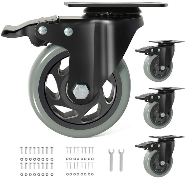 Caster Wheels BZOLIHEU con cierre de 10 cm, juego de 4 unidades, resistentes
