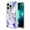 Purple Marble Rhombic, variant on For Apple iPhone 15 Pro Max (6.7") Fashion Design Pattern Hybrid Ring Kickstand Bling Diamond Hard Protective Phone Case Cover by Xpression - Colorful Hydrangea