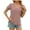 Pink, variant on Elegant Puff Sleeve Eyelet Tops Women's Dressy Casual Solid Color V-Neck Summer Blouse Black