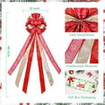 thumbnail image 2 of OMA Christmas Tree Topper Christmas Wreath Bow 45"x13" Large Christmas Toppers Bow with Letter Patterned for Xmas Tree Rustic Farmhouse Home Holiday Party Decorations Red, 2 of 15