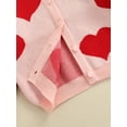 thumbnail image 7 of Kiapeise Toddler Kids Girls Valentine's Day Knit Cardigan Red Hearts Print Sweet Sweater Button Down Princess Top Pink, 7 of 7