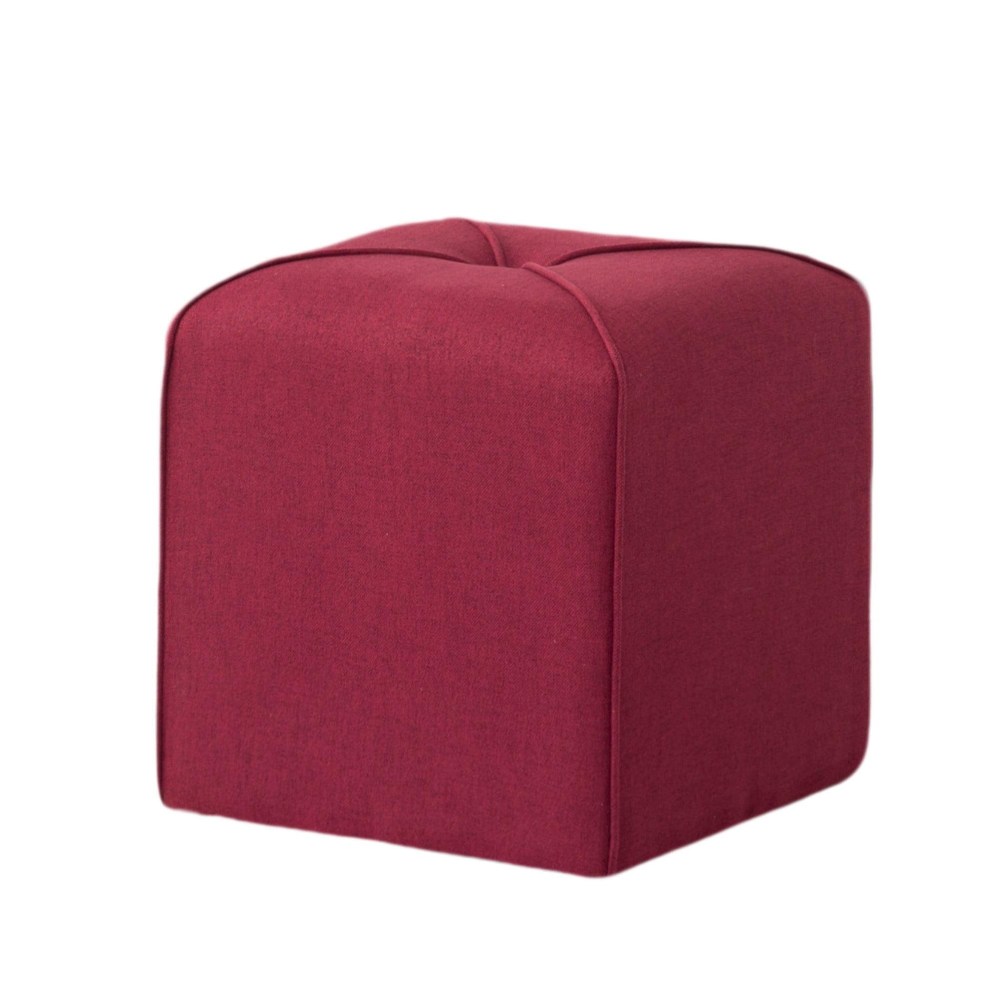 BSHTI 16.54" Square Ottoman – Linen Upholstery, High-Density Foam, No Assembly Required, Footrest & Extra Seat for Living Room Bedroom Office