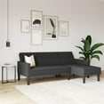 DHP Hudson Small Space Sectional Sofa Futon, Dark Gray Linen
