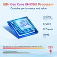 thumbnail image 3 of 2025 Newest 17.3 inch FHD-Laptop,Business-Laptop,32GB RAM 2TB SSD,Intel 6 Cores i3-1215U(Beat i5-1135G7 Up to 4.4GHz),Backlit Keyboard,WiFi 6 BT5.2,Windows 11 Computer,65W Type-C,Fingerprint, 3 of 9