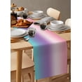 thumbnail image 5 of Table Runner Dresser Scarves 72 Inch Long, Purple Pink Teal Color Gradient Linen Dining Table Runners Modern Minimalist Ombre Art Tabletop Scarf for Wedding Holiday Party Kitchen, 5 of 7