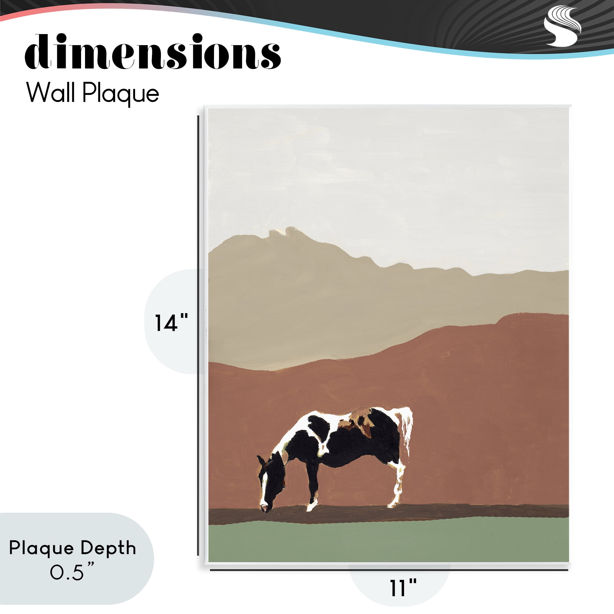 Stupell Industries Modern Mountains Horse Wall Plaque Art, design by Patricia Pinto
