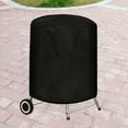 thumbnail image 3 of Cubierta redonda Cateissary para barbacoa al aire libre protección solar multiusos cubiertas para horno Protector resistente para parrilla Decoración del hogar Negro/Plata 77*70 CM, 3 of 6