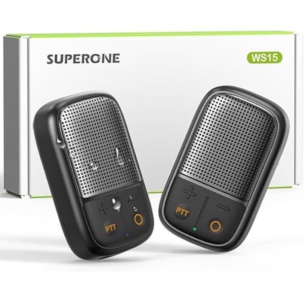wonima11 2 Pack Wearable Bluetooth Speaker with Walkie-Talkie Function Based on Zello App. IPX7 Waterproof Clip-on Speaker, TWS Pairing Portable Speaker for Hands-Free Music/Calls for Cycling/Hiking