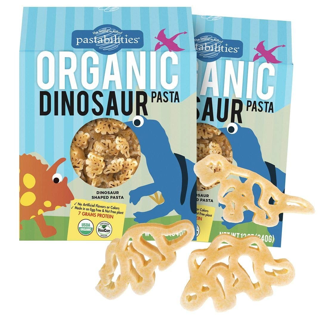 Pastabilities Organic Kids Pasta, Fun Dinosaur Shaped Noodles, NonGMO