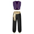 thumbnail image 5 of vastwit Men's Adult Arabian Prince Street Rat Outfits Open Front Cardigan with Pants Black L, 5 of 6