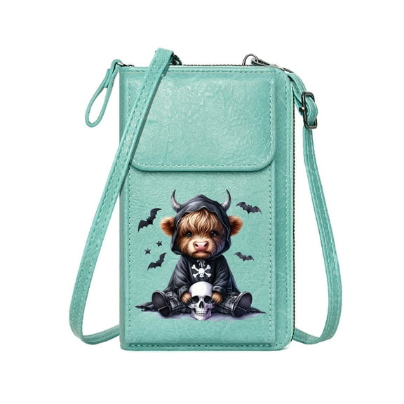 OIDERY Small Shoulder Bag Crossbody Bags for Women Bat Haunted Cemetery Witch  Skeleton Halloween Pumpkin Ghost Long Purse for Gift Leather Purse for Lover