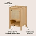thumbnail image 3 of JONATHAN Y Jasper 20 in. W x 18 in. D x 33 in. H, Rattan 2-Shelf, Bath Vanity Cabinet ONLY, Oak, VAN1022A, 3 of 7