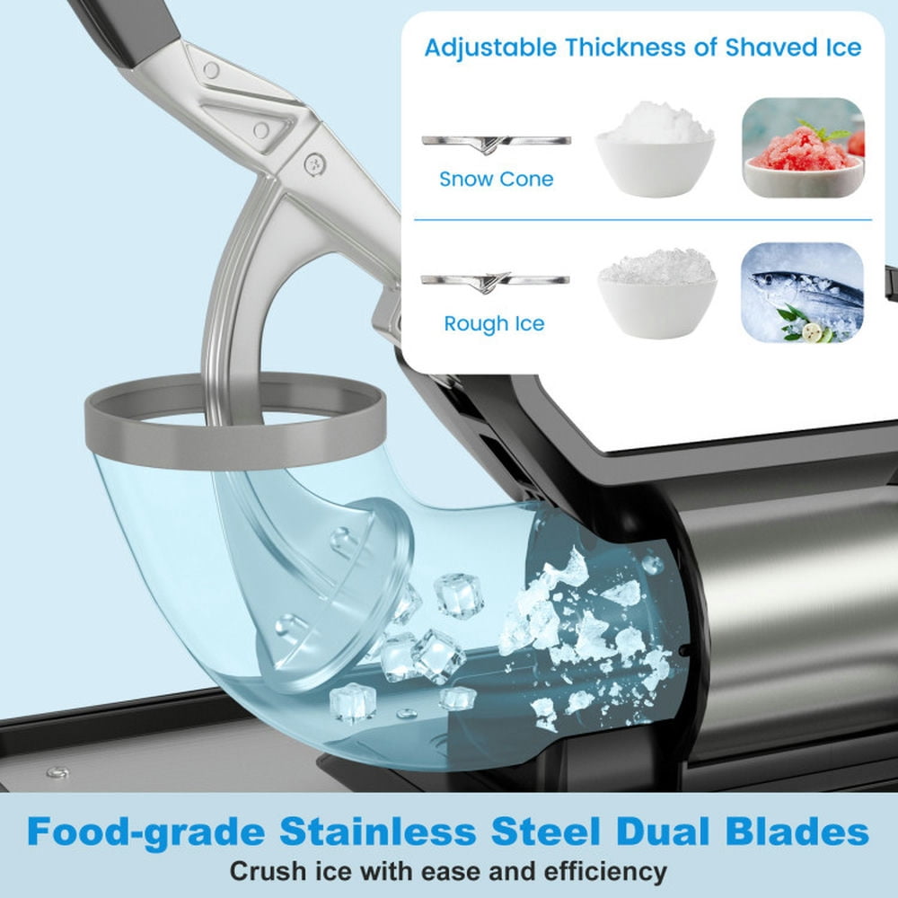 Barara King 300W Commercial Ice Crusher with Dual Blades and Safety Switch-Black