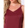 thumbnail image 5 of DARING DIVA Women's Sleeveless Double Spaghetti Strap V Neck Nightgown M Red, 5 of 7