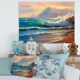 thumbnail image 2 of Designart ' Sunrise Glow On The Sea Waves III ' Nautical & Coastal Canvas Wall Art Print, 2 of 3