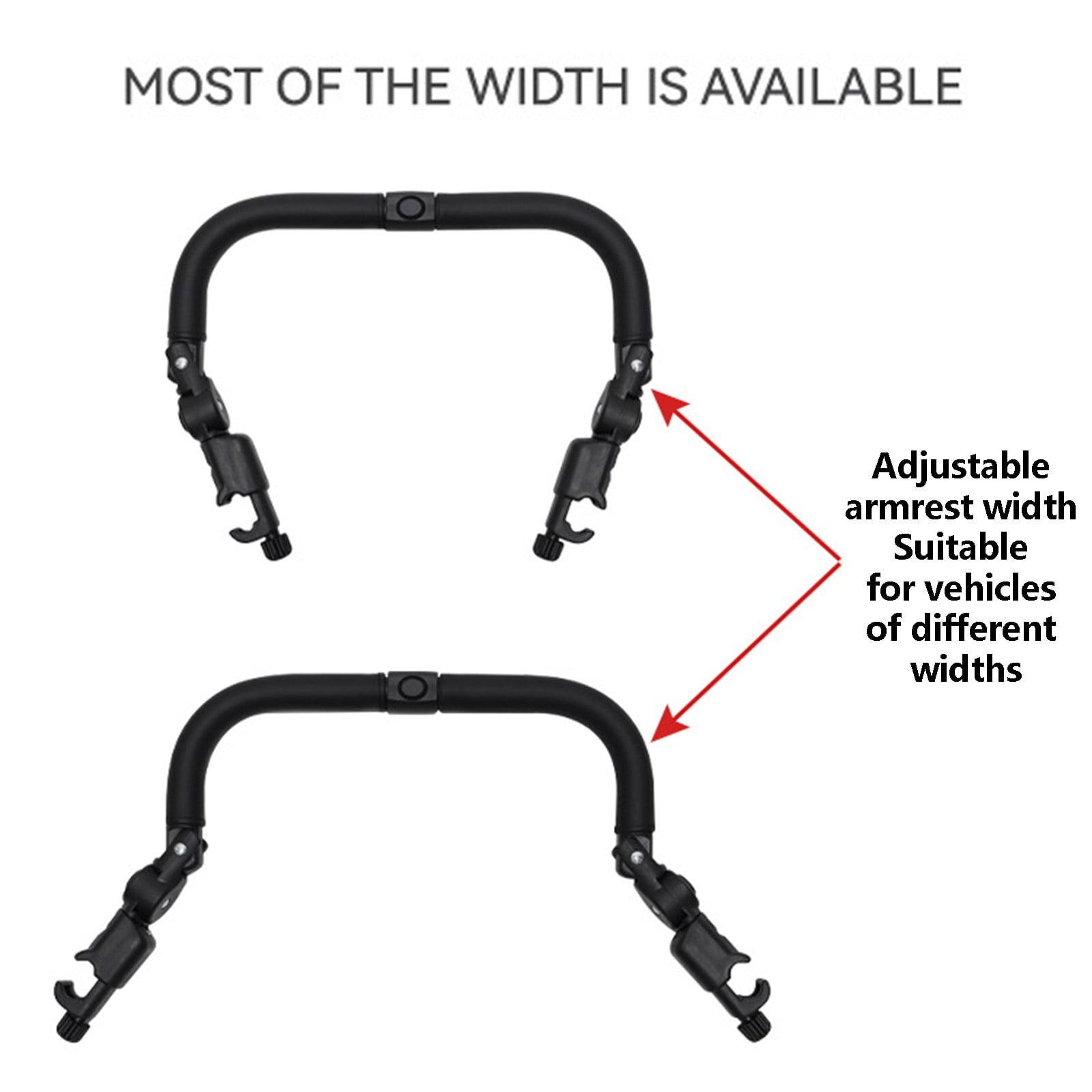 Stroller Bumper Bar with Black Smooth Leather Cover Angle Adjustable - Baby Stroller Bumper Bar, Double Opening Mechanism, Easy Baby Access, Compatible with Various Stroller Frames, 1 PCS