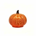 thumbnail image 2 of Glow in Dark Cracked Pumpkin Lantern, 4.1x2.8in Halloween LED Desktop Decor, 2 of 6