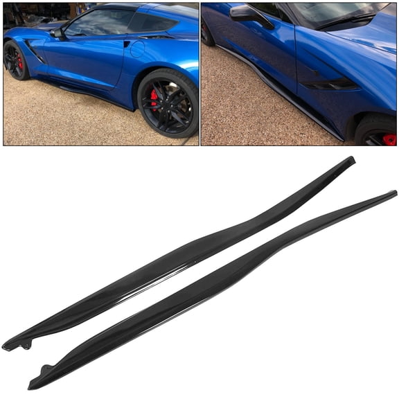 Kojem Side Skirts Rocker Panels Extension Pair Compatible With 14-Up Chevrolet Corvette C7 | Z06 Z07 Style