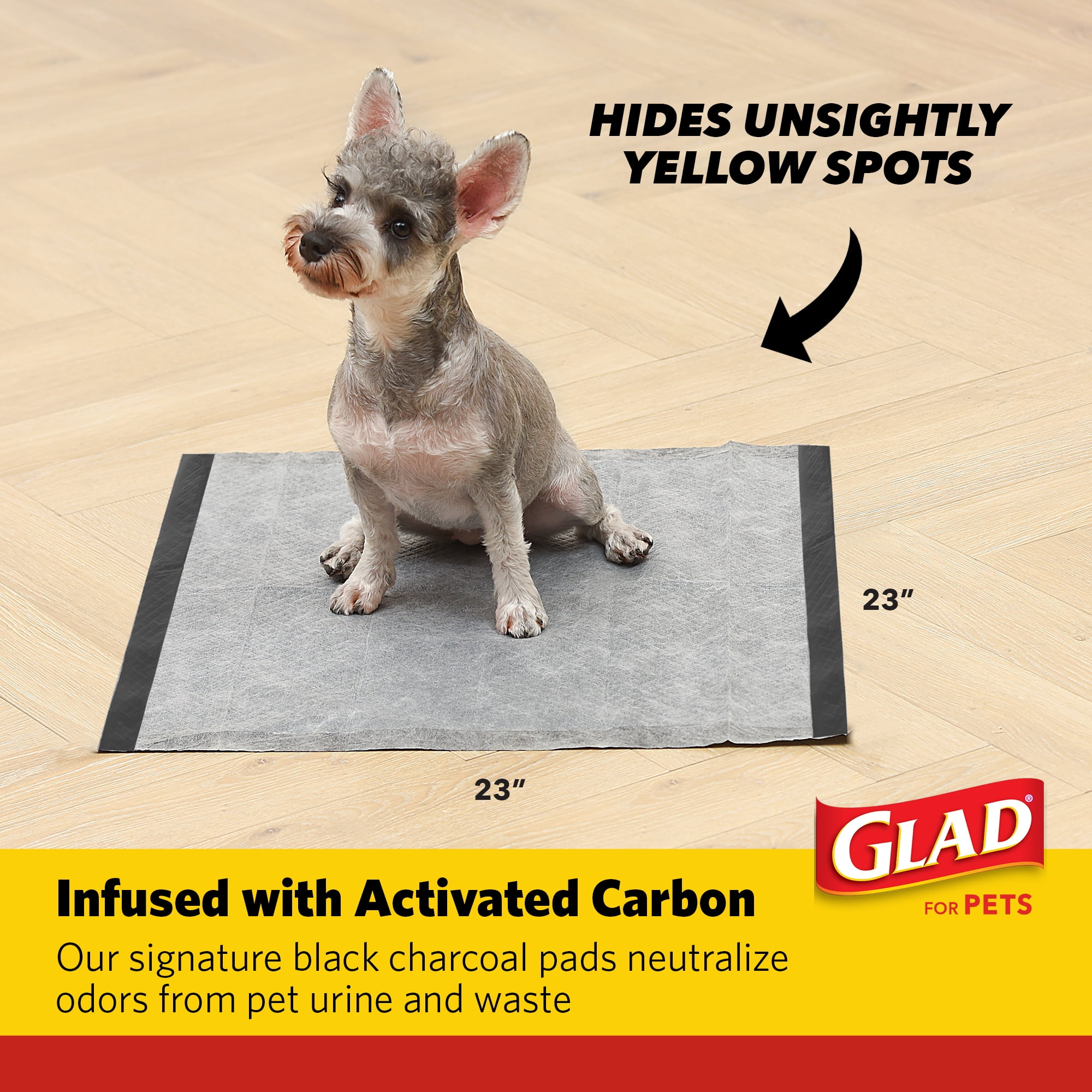 Glad for Pets Charcoal Odor Absorbent Puppy Training Pads, 150 Ct