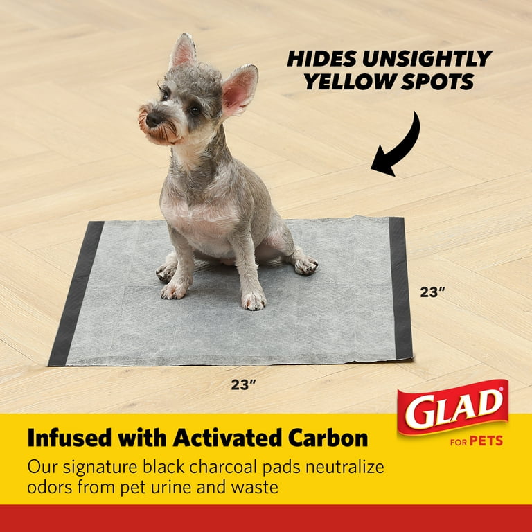 Glad Activated Carbon Puppy Pee Trainer Pads, Leak-Resistant, 23in