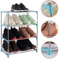 thumbnail image 4 of 4-tier Stackable Small Shoe Rack, Lightweight Shoe Shelf Storage Organizer For Entryway, Hallway And Closet (blue), 4 of 5